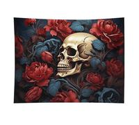 HETVBNS Skull Image Poster Tapestry Wall Hanging - 30"x40" Aesthetic Tapestries Soft Polyester Wall Art Decor Large Tapestry for Bedroom Living Room Dorm Backdrop, Hanging Kit Included