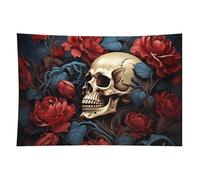 HETVBNS Skull Image Poster Tapestry Wall Hanging - 40"x60" Aesthetic Tapestries Soft Polyester Wall Art Decor Large Tapestry for Bedroom Living Room Dorm Backdrop, Hanging Kit Included