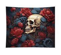 HETVBNS Skull Image Poster Tapestry Wall Hanging - 50"x60" Aesthetic Tapestries Soft Polyester Wall Art Decor Large Tapestry for Bedroom Living Room Dorm Backdrop, Hanging Kit Included