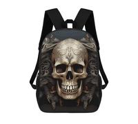 HETVBNS Skulls Backpack for Women Men, Durable 600D Polyester Bookbag with Large Capacity, Lightweight 17 Inch Laptop Backpack Minimalism Casual Daypack for Work, Travel