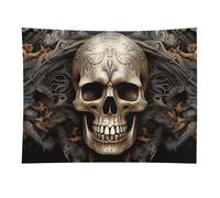 HETVBNS Skulls Tapestry Wall Hanging - 30"x40" Aesthetic Tapestries Soft Polyester Wall Art Decor Large Tapestry for Bedroom Living Room Dorm Backdrop, Hanging Kit Included