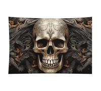 HETVBNS Skulls Tapestry Wall Hanging - 40"x60" Aesthetic Tapestries Soft Polyester Wall Art Decor Large Tapestry for Bedroom Living Room Dorm Backdrop, Hanging Kit Included