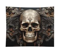 HETVBNS Skulls Tapestry Wall Hanging - 50"x60" Aesthetic Tapestries Soft Polyester Wall Art Decor Large Tapestry for Bedroom Living Room Dorm Backdrop, Hanging Kit Included