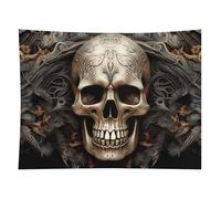HETVBNS Skulls Tapestry Wall Hanging - 60"x80" Aesthetic Tapestries Soft Polyester Wall Art Decor Large Tapestry for Bedroom Living Room Dorm Backdrop, Hanging Kit Included