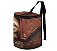 HETVBNS Sloth on Zipper Car Trash Can with Lid, Leakproof Hanging Automotive Trash Bin, Waterproof Garbage Storage Bag for Vehicles, RV, Bathroom, Office