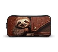 HETVBNS Sloth on Zipper Pencil Case Large Capacity Zipper Pouch, Durable Pencil Box Organizer, Portable Small Cosmetic Bag for Office, Travel