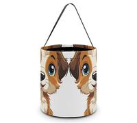 HETVBNS Small Dog Candy Bag Halloween Trick Or Treat Bucket 7.9x8.3in, Reusable Gift Bags for Party Holiday Wedding