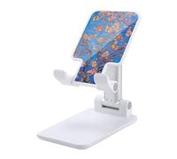 HETVBNS Small Peach Flowers Phone Stand for Desk - Adjustable & Foldable Tablet Stand Portable Cell Phone Stand Holder Compatible with 4-13" Smartphones, Tablets