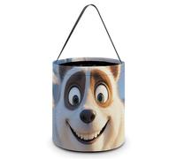 HETVBNS Smiling Animal Candy Bag Halloween Trick Or Treat Bucket 7.9x8.3in, Reusable Gift Bags for Party Holiday Wedding