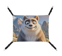 HETVBNS Smiling Animal Pet Hammock for Cats & Dogs, Soft Breathable Canvas Hanging Hammock with Adjustable Straps, Comfortable & Durable Hanging Bed for Small to Medium Pets