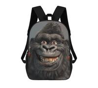 HETVBNS Smiling Gorilla Photo Backpack for Women Men, Durable 600D Polyester Bookbag with Large Capacity, Lightweight 17 Inch Laptop Backpack Minimalism Casual Daypack for Work, Travel