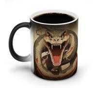 HETVBNS Snake Open Mouth Ceramic Mug 12 Oz Thermochromic Mug Funny Mugs Magic Funny Art Mug Heat Changing Coffee Cup Novelty Gifts for Family Friends Birthday Aniversary