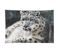 HETVBNS Snow Leopard Tapestry Wall Hanging - 40"x60" Aesthetic Tapestries Soft Polyester Wall Art Decor Large Tapestry for Bedroom Living Room Dorm Backdrop, Hanging Kit Included