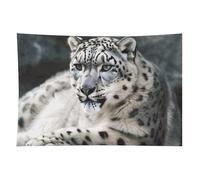 HETVBNS Snow Leopard Tapestry Wall Hanging - 60"x90" Aesthetic Tapestries Soft Polyester Wall Art Decor Large Tapestry for Bedroom Living Room Dorm Backdrop, Hanging Kit Included