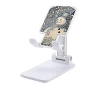 HETVBNS Snowman Christmas Snowball Phone Stand for Desk - Adjustable & Foldable Tablet Stand Portable Cell Phone Stand Holder Compatible with 4-13" Smartphones, Tablets