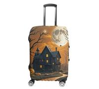 HETVBNS Spooky Halloween Luggage Cover, Elastic Luggage Protector Fits 19-32in Suitcases, Washable & Anti-Scratch Suitcase Cover for Men Women, style, M, Classic