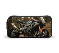HETVBNS Sport Motorcycle Pencil Case Large Capacity, Durable Pencil Pouch Portable Small Cosmetic Bag with Metal Zipper, Simple Makeup Pouch Aesthetic Toiletry Bag for Travel Office