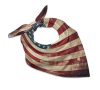HETVBNS Square Head Scarf Silk Like Neck Scarf Vintage American USA Flag Satin Bandanas Sleeping Hair Scarfs Fashion Silk Feeling Scarfs Boho Headwear Kerchief 18"×18", Vintage American Usa Flag, 18×