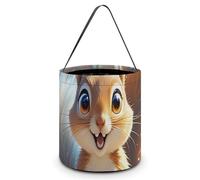 HETVBNS Squirrel Candy Bag Halloween Trick Or Treat Bucket 7.9x8.3in, Reusable Gift Bags for Party Holiday Wedding