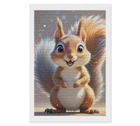 HETVBNS Squirrel Diamond Painting Kits for Adults, Full Round Drill DIY Diamond Art for Beginners, 5D Gem Art and Crafts for Home Wall Decor 8"x12"