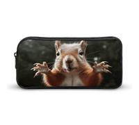 HETVBNS Squirrel Funny Animal Pencil Case Large Capacity, Durable Pencil Pouch Portable Small Cosmetic Bag with Metal Zipper, Simple Makeup Pouch Aesthetic Toiletry Bag for Travel Office