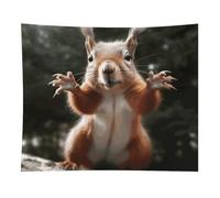 HETVBNS Squirrel Funny Animal Tapestry Wall Hanging - 50"x60" Aesthetic Tapestries Soft Polyester Wall Art Decor Large Tapestry for Bedroom Living Room Dorm Backdrop, Hanging Kit Included