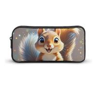 HETVBNS Squirrel Pencil Case Large Capacity Zipper Pouch, Durable Pencil Box Organizer, Portable Small Cosmetic Bag for Office, Travel
