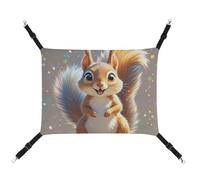 HETVBNS Squirrel Pet Hammock for Cats & Dogs, Soft Breathable Canvas Hanging Hammock with Adjustable Straps, Comfortable & Durable Hanging Bed for Small to Medium Pets