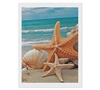 HETVBNS Starfish Seashell Beach Diamond Painting Kits for Adults, Full Round Drill DIY Diamond Art for Beginners, 5D Gem Art and Crafts for Home Wall Decor 12"x16"