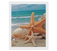 HETVBNS Starfish Seashell Beach Diamond Painting Kits for Adults, Full Round Drill DIY Diamond Art for Beginners, 5D Gem Art and Crafts for Home Wall Decor 16"x20"