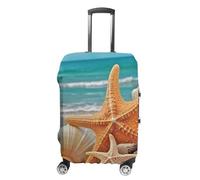 HETVBNS Starfish Seashell Beach Luggage Cover, Elastic Luggage Protector Fits 19-32in Suitcases, Washable & Anti-Scratch Suitcase Cover for Men Women, style, Small, Classic