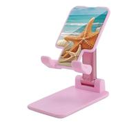 HETVBNS Starfish Seashell Beach Phone Stand for Desk - Adjustable & Foldable Tablet Stand Portable Cell Phone Stand Holder Compatible with 4-13" Smartphones, Tablets