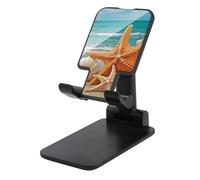 HETVBNS Starfish Seashell Beach Phone Stand for Desk - Adjustable & Foldable Tablet Stand Portable Cell Phone Stand Holder Compatible with 4-13" Smartphones, Tablets