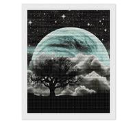 HETVBNS Starry Night Black Tree Art Diamond Painting Kits for Adults, Full Round Drill DIY Diamond Art for Beginners, 5D Gem Art and Crafts for Home Wall Decor 16"x20"