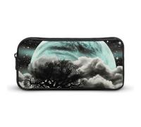 HETVBNS Starry Night Black Tree Art Pencil Case Large Capacity Zipper Pouch, Durable Pencil Box Organizer, Portable Small Cosmetic Bag for Office, Travel