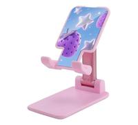 HETVBNS Stars and Purple Strawberries Phone Stand for Desk - Adjustable & Foldable Tablet Stand Portable Cell Phone Stand Holder Compatible with 4-13" Smartphones, Tablets