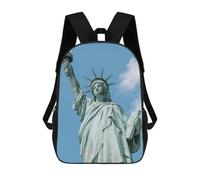 HETVBNS Statue of Liberty Backpack for Women Men, Durable 600D Polyester Bookbag with Large Capacity, Lightweight 17 Inch Laptop Backpack Minimalism Casual Daypack for Work, Travel
