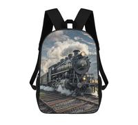 HETVBNS Steam Locomotive Train Backpack for Women Men, Durable 600D Polyester Bookbag with Large Capacity, Lightweight 17 Inch Laptop Backpack Minimalism Casual Daypack for Work, Travel