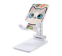 HETVBNS Sticker Cat Phone Stand for Desk - Adjustable & Foldable Tablet Stand Portable Cell Phone Stand Holder Compatible with 4-13" Smartphones, Tablets