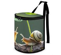 HETVBNS Strawberry Snail Car Trash Can with Lid, Leakproof Hanging Automotive Trash Bin, Waterproof Garbage Storage Bag for Vehicles, RV, Bathroom, Office