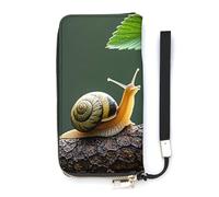 HETVBNS Strawberry Snail Wallet, Elegant Wristlet Wallet with Multi-Card Slots, PU Leather Long Purse for Women, Men