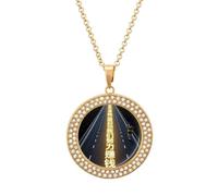 HETVBNS Strive to Make Money in 2025, Alloy Round Pendant with Diamond, Elegant Pendant Necklace for Women Men, Una talla, Metal, Alloy.