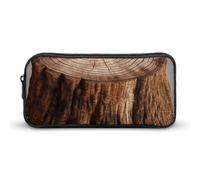 HETVBNS Stump of Oak Tree Pencil Case Large Capacity, Durable Pencil Pouch Portable Small Cosmetic Bag with Metal Zipper, Simple Makeup Pouch Aesthetic Toiletry Bag for Travel Office