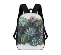 HETVBNS Succulent Plants Backpack for Women Men, Durable 600D Polyester Bookbag with Large Capacity, Lightweight 17 Inch Laptop Backpack Minimalism Casual Daypack for Work, Travel