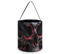 HETVBNS Sugar Skulls Print Candy Bag Halloween Trick Or Treat Bucket 7.9x8.3in, Reusable Gift Bags for Party Holiday Wedding