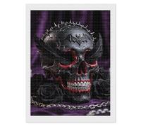 HETVBNS Sugar Skulls Print Diamond Painting Kits for Adults, Full Round Drill DIY Diamond Art for Beginners, 5D Gem Art and Crafts for Home Wall Decor 12"x16"