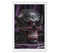 HETVBNS Sugar Skulls Print Diamond Painting Kits for Adults, Full Round Drill DIY Diamond Art for Beginners, 5D Gem Art and Crafts for Home Wall Decor 8"x12"