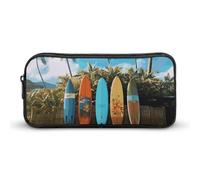 HETVBNS Surf's Up Surfboard Pencil Case Large Capacity, Durable Pencil Pouch Portable Small Cosmetic Bag with Metal Zipper, Simple Makeup Pouch Aesthetic Toiletry Bag for Travel Office