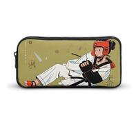 HETVBNS Taekwondo Design Pencil Case Large Capacity, Durable Pencil Pouch Portable Small Cosmetic Bag with Metal Zipper, Simple Makeup Pouch Aesthetic Toiletry Bag for Travel Office