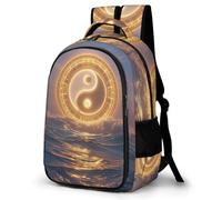HETVBNS Taiji Ocean Backpack with Multiple Pockets, Large Capacity Laptop Backpack Unisex Durable Daypack for Travel, Work